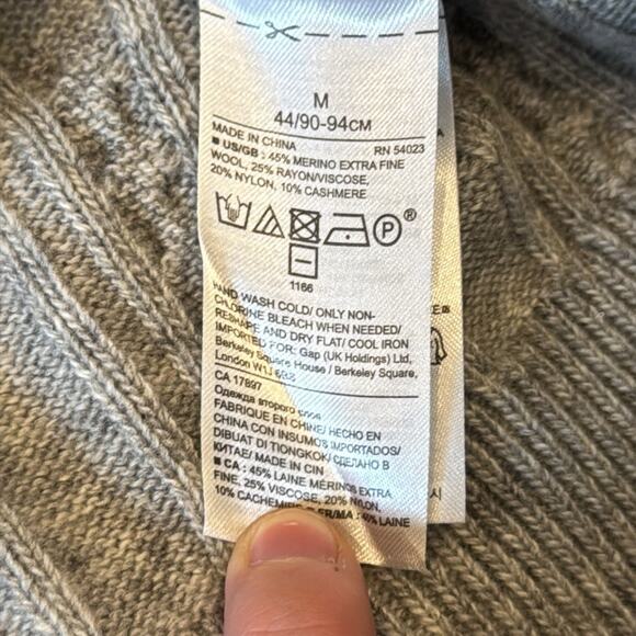 Banana Republic Cable Knit Sweater Dress Light Gray Size M - Picture 7 of 10